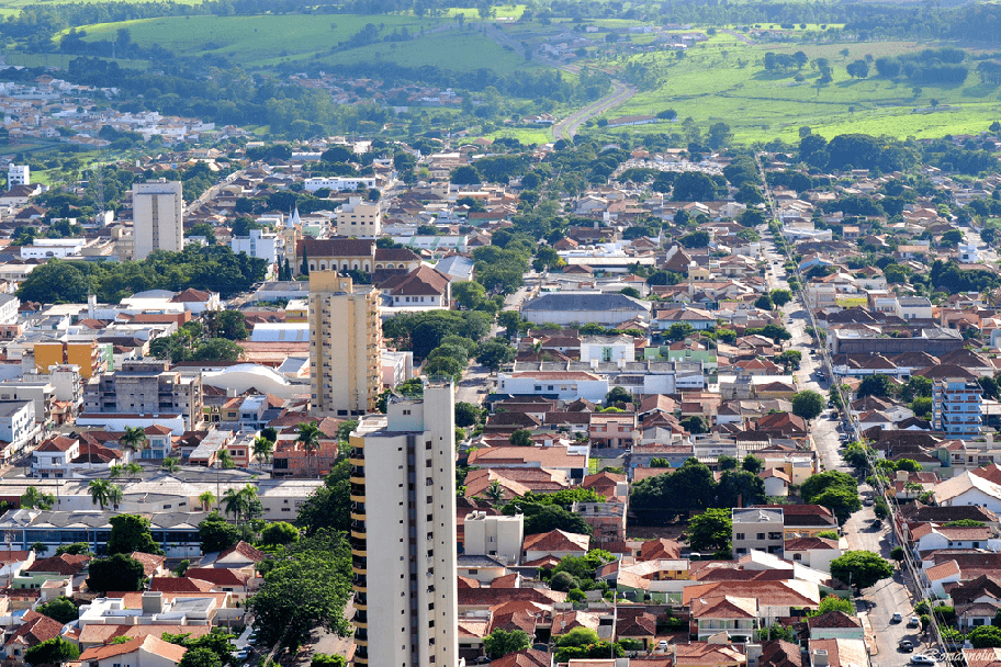 Vista aérea da região de Assis/Platina, interior paulista