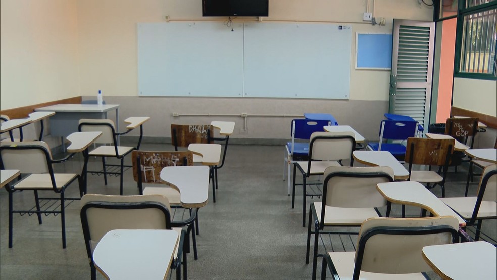 Sala de aula em escola pública