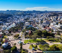 Vista aérea de São Pedro do Sul RS. Crédito: Viagens e Caminhos.