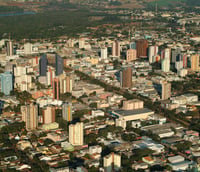 Vista aérea de Cascavel, no Oeste do Paraná