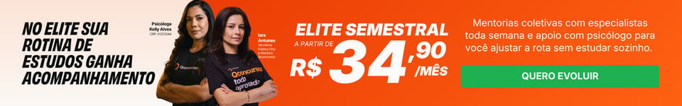 NO ELITE SUA ROTINA DE ESTUDOS GANHA ACOMPANHAMENTO - ELITE SEMESTRAL A PARTIR DE R$34,90 MÊS