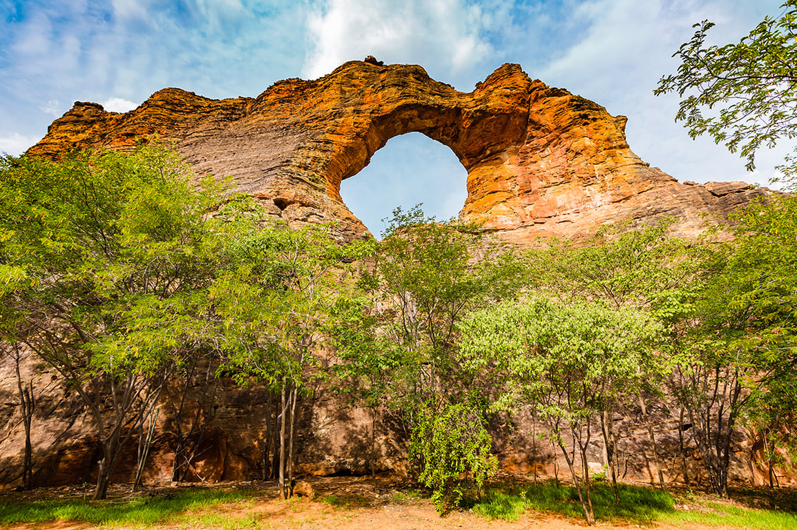 Formações rochosas no Parque Nacional da Serra da Capivara, no semiárido piauiense