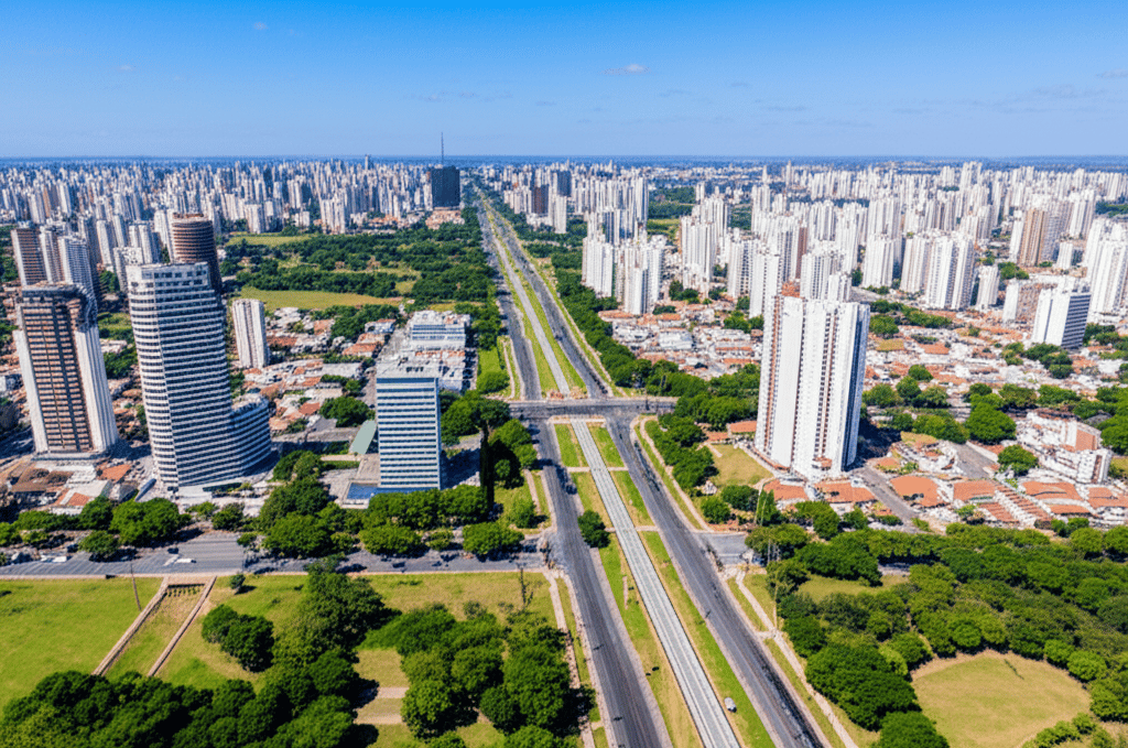 Vista aérea de Sorocaba, principal polo urbano da região de Salto de Pirapora SP