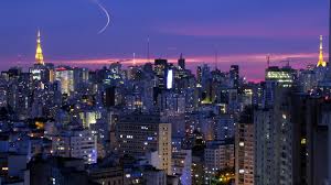 Horizonte de São Paulo ao entardecer, região da Av. Paulista