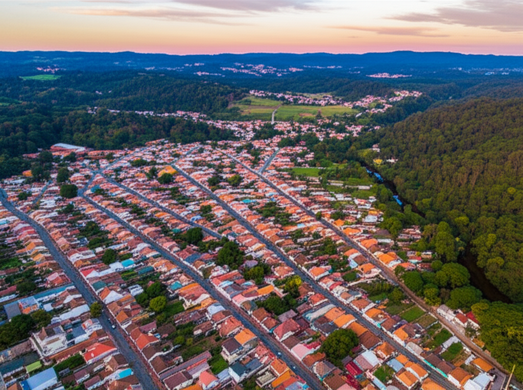Vista aérea de Dona Emma, no Alto Vale do Itajaí