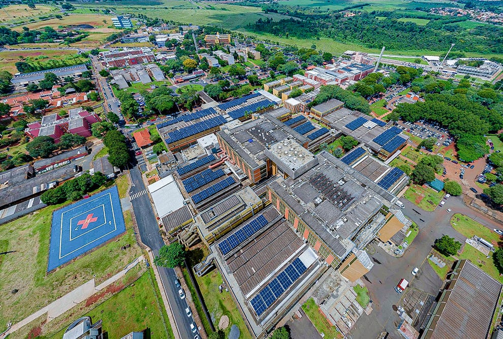Vista aérea do campus da Unicamp em Barão Geraldo, Campinas SP