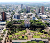 Vista aérea de Iretama, município do Centro-Oeste do Paraná.