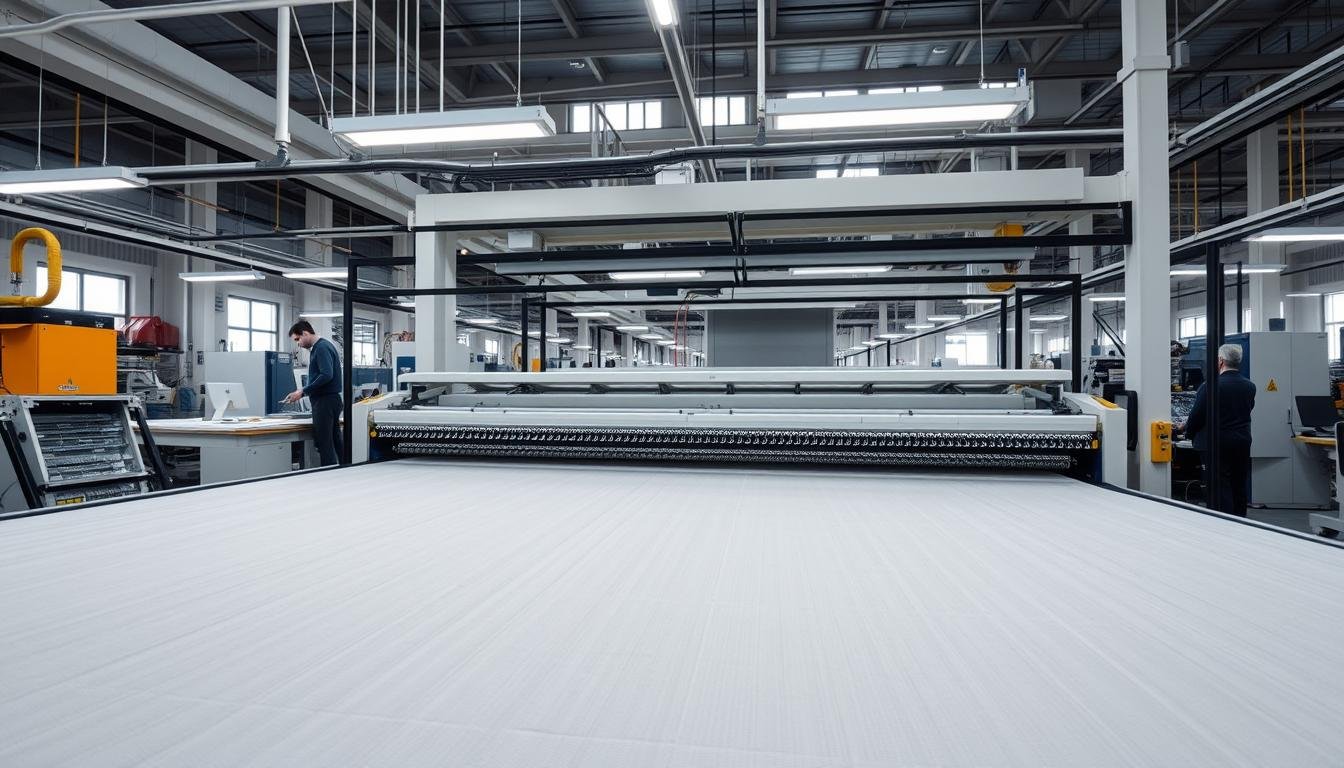 Linha de produção têxtil moderna