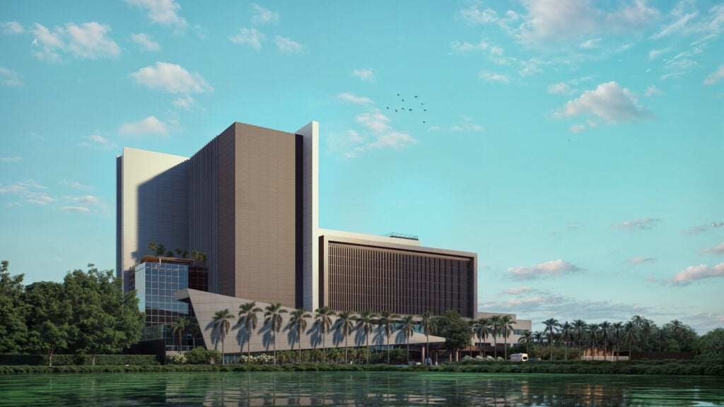 Vista aérea do Campus do Pici, UFC, ao pôr do sol