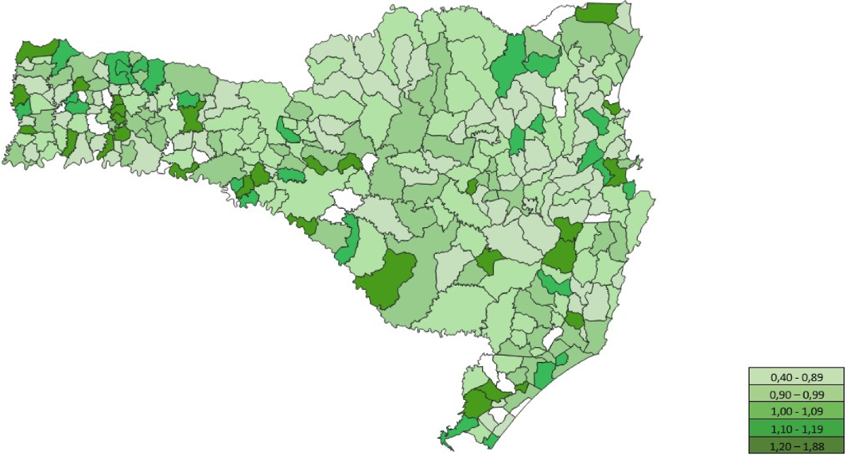 Mapa ilustrativo de Santa Catarina