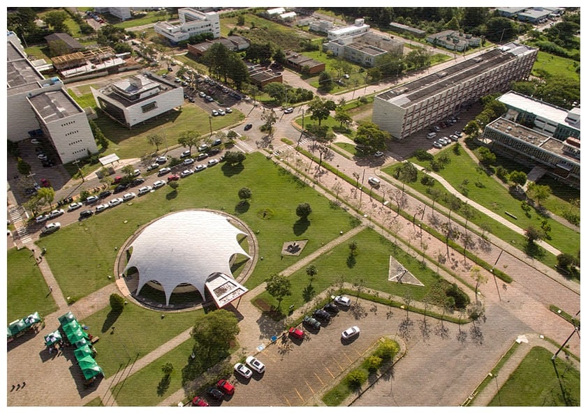 Vista aérea do campus principal da UFSM em Santa Maria RS