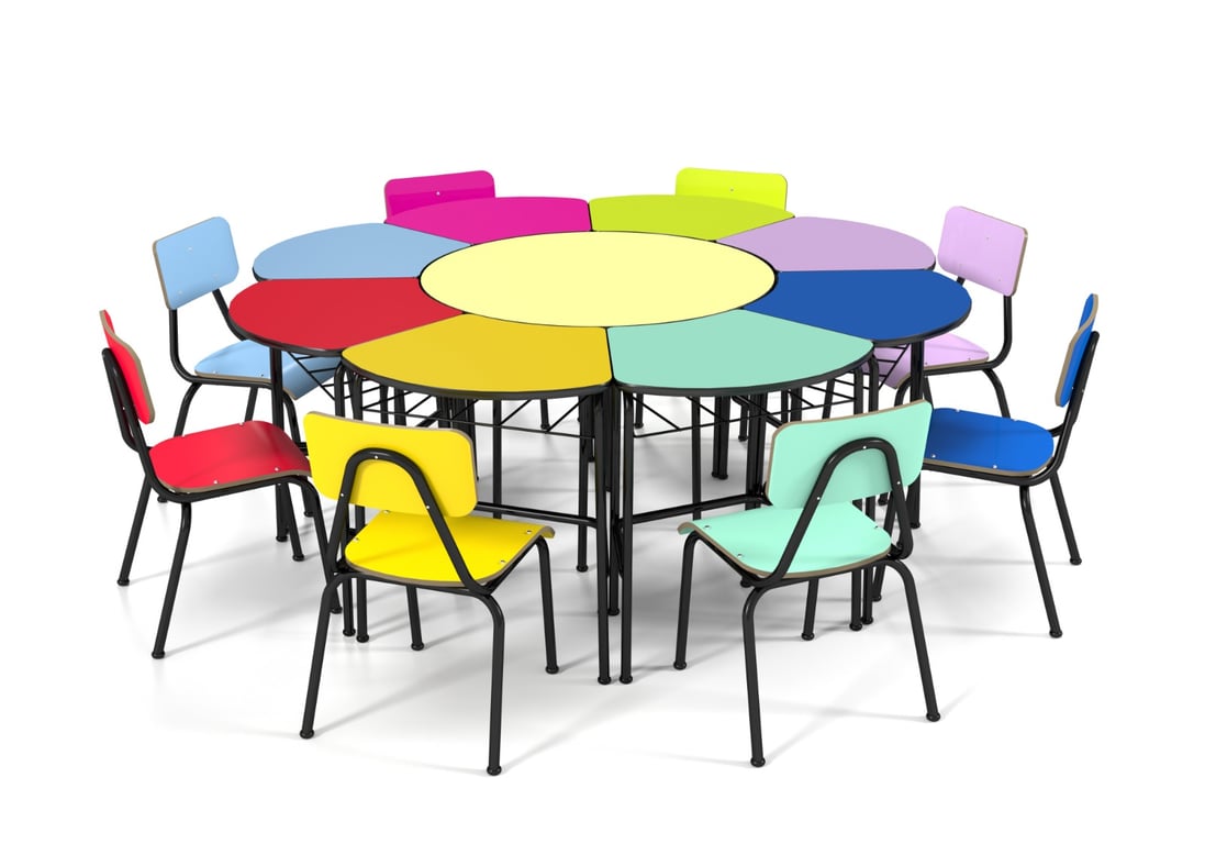 Sala de aula de Educação Infantil no padrão brasileiro