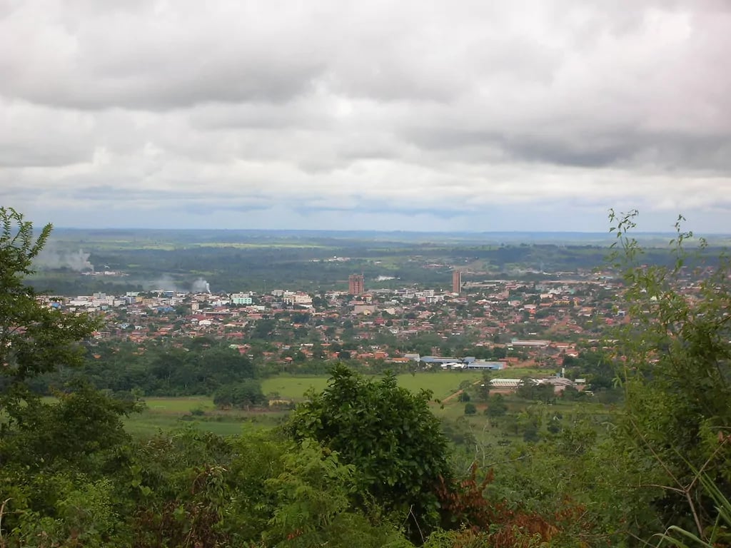 Vista aérea de Cacoal RO ao entardecer