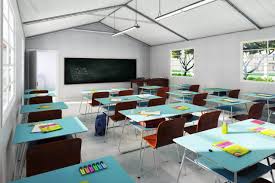 Sala de aula moderna no Brasil, ambiente acadêmico em enquadramento horizontal