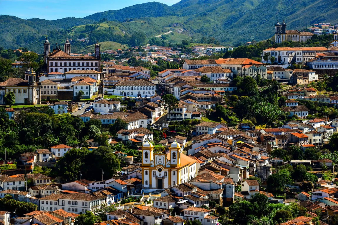 Vista urbana de Toledo MG, no Sul de Minas