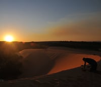 Dunas do Jalapão ao entardecer, paisagem da região de Ponte Alta do Tocantins.