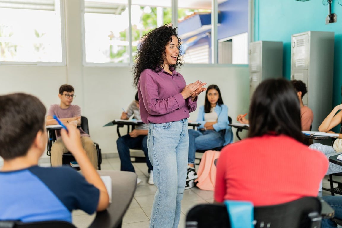 Sala de aula do ensino fundamental no Brasil