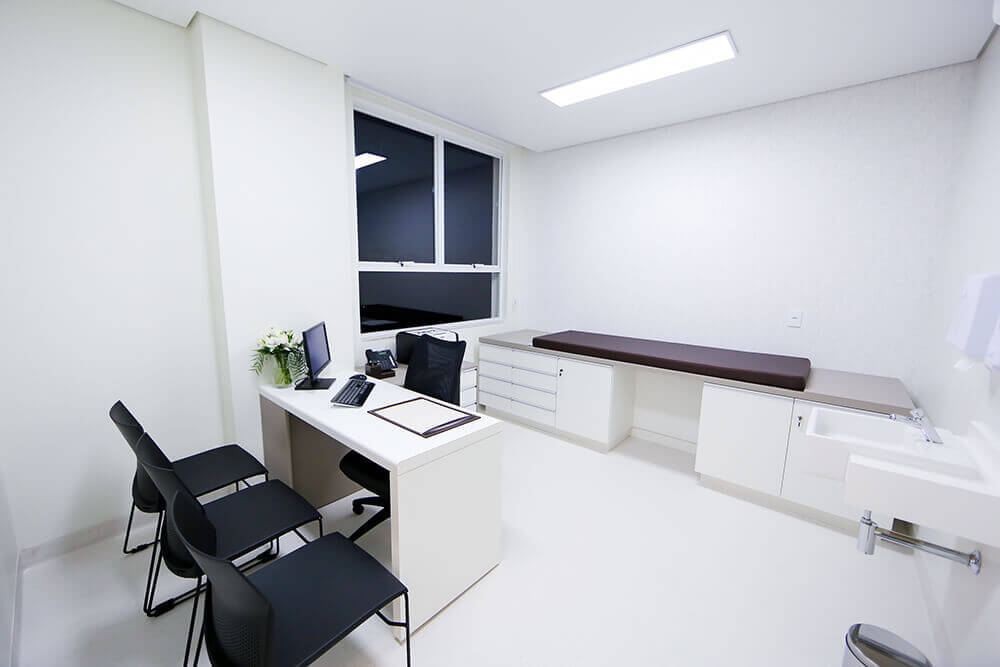 Consultório médico moderno ilustrativo de instituição de saúde