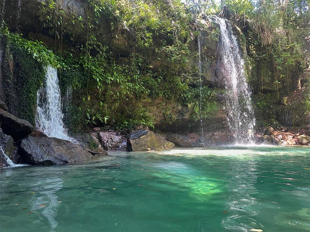 Cachoeira e paisagem natural na região de Nova Xavantina MT
