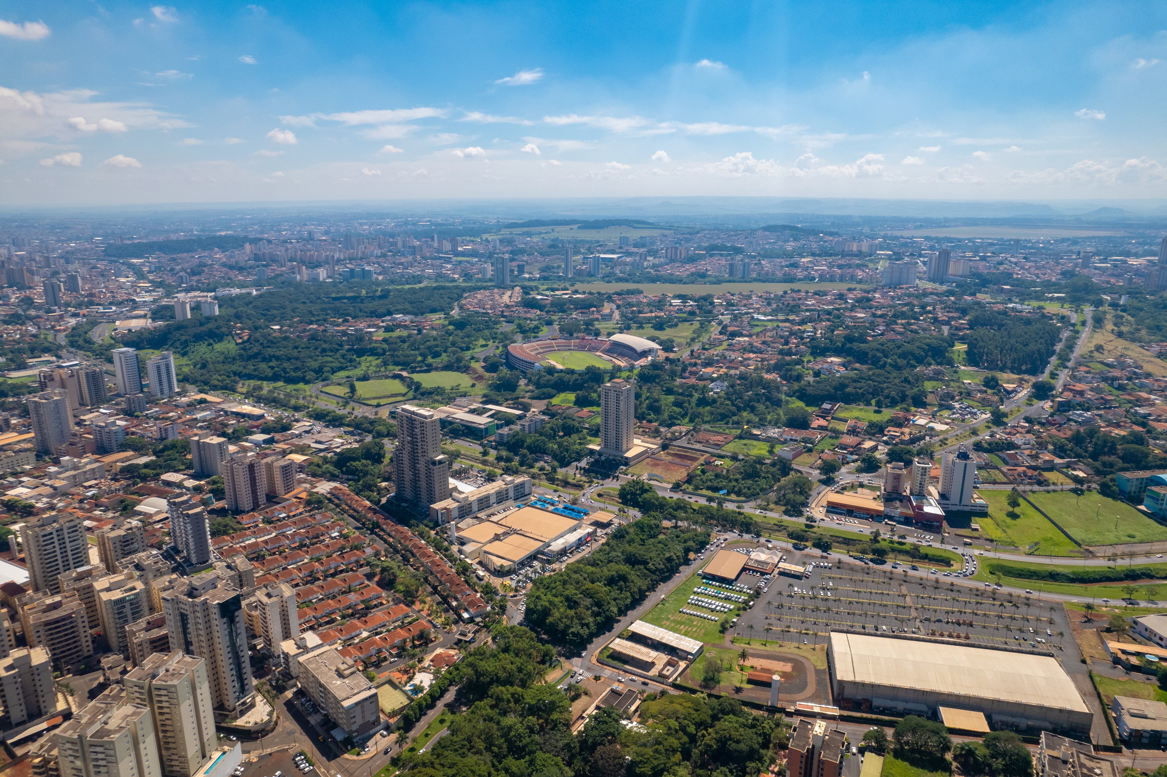 Vista aérea da região de Ribeirão Preto, interior de São Paulo (imagem ilustrativa)