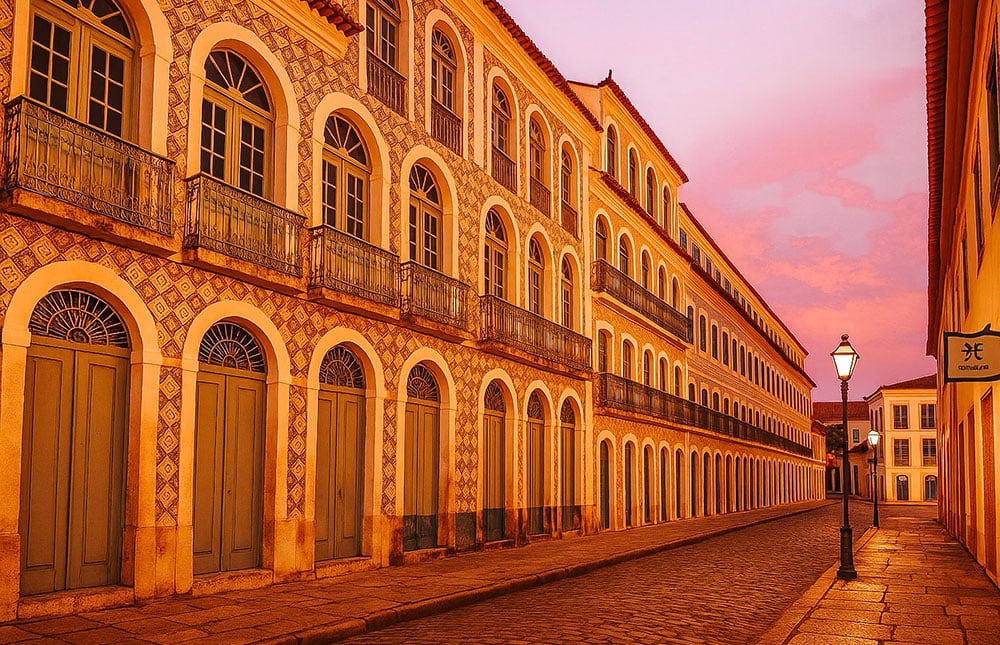 Centro histórico de São Luís ao pôr do sol