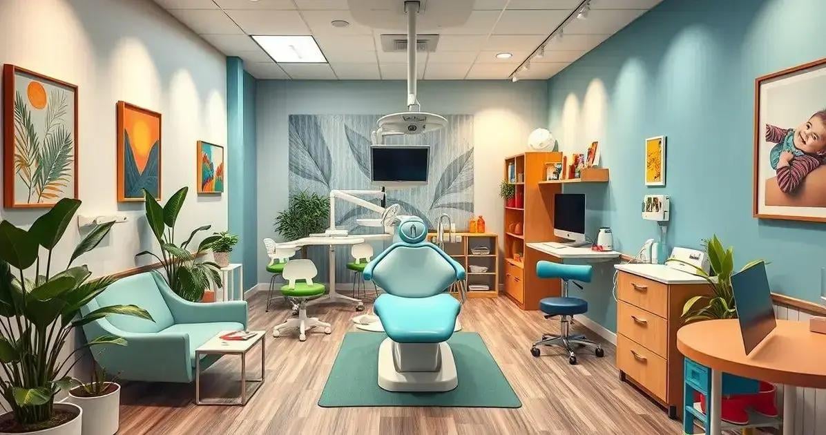 Consultório odontológico moderno com cadeira e equipamentos organizados