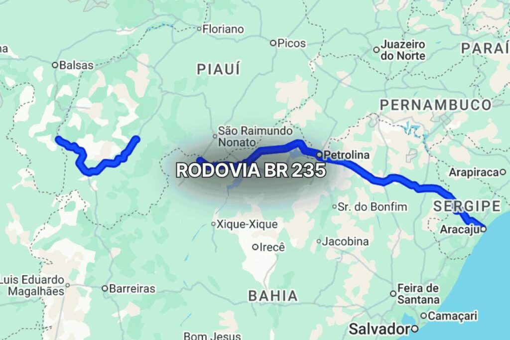 Mapa das principais ligações rodoviárias da Bahia, do oeste ao litoral