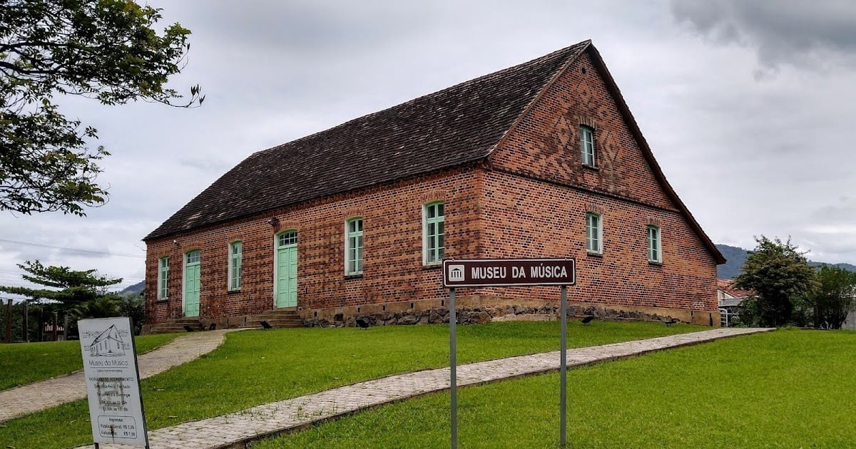 Fachada do Museu da Música de Timbó SC, referência cultural do município
