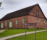 Fachada do Museu da Música de Timbó SC, referência cultural do município