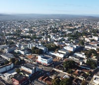 Vista aérea de Bocaiúva, no Norte de Minas Gerais