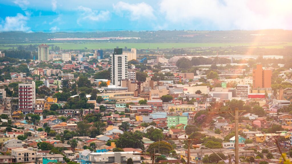 Vista urbana de Sapucaia do Sul ao entardecer