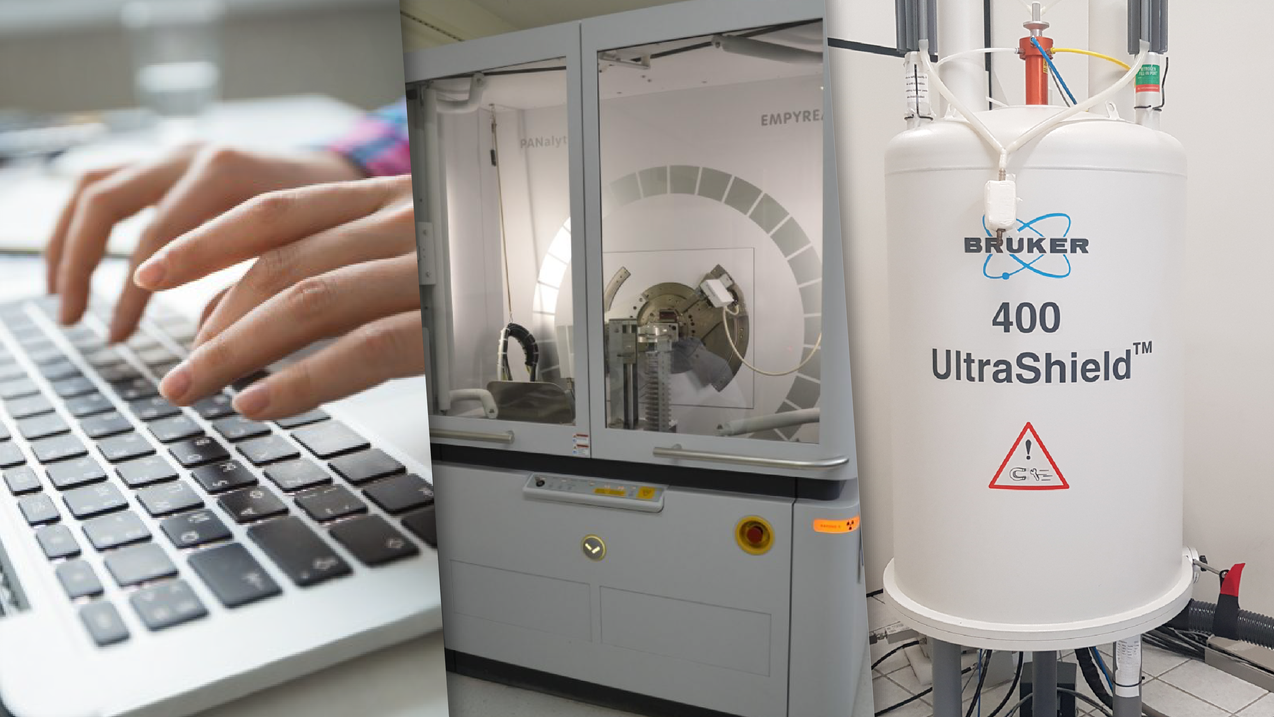 Ambiente de laboratório científico com bancadas e equipamentos de perícia