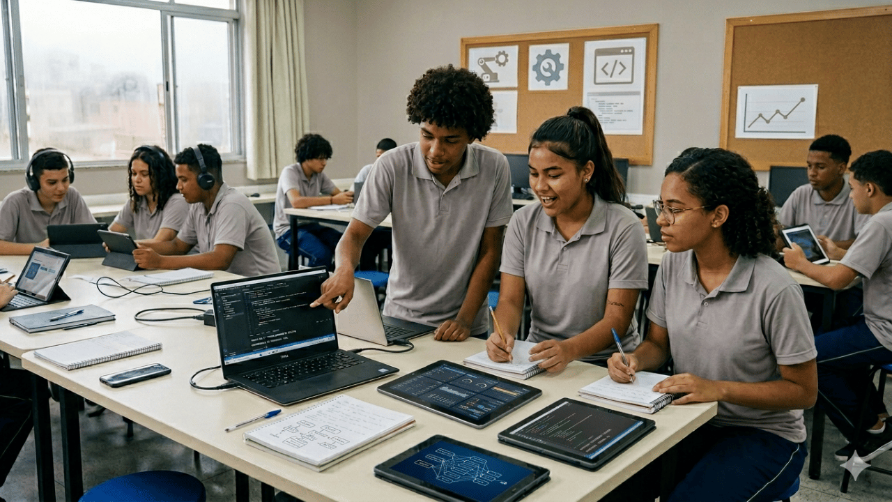 Sala de aula do ensino fundamental no Brasil