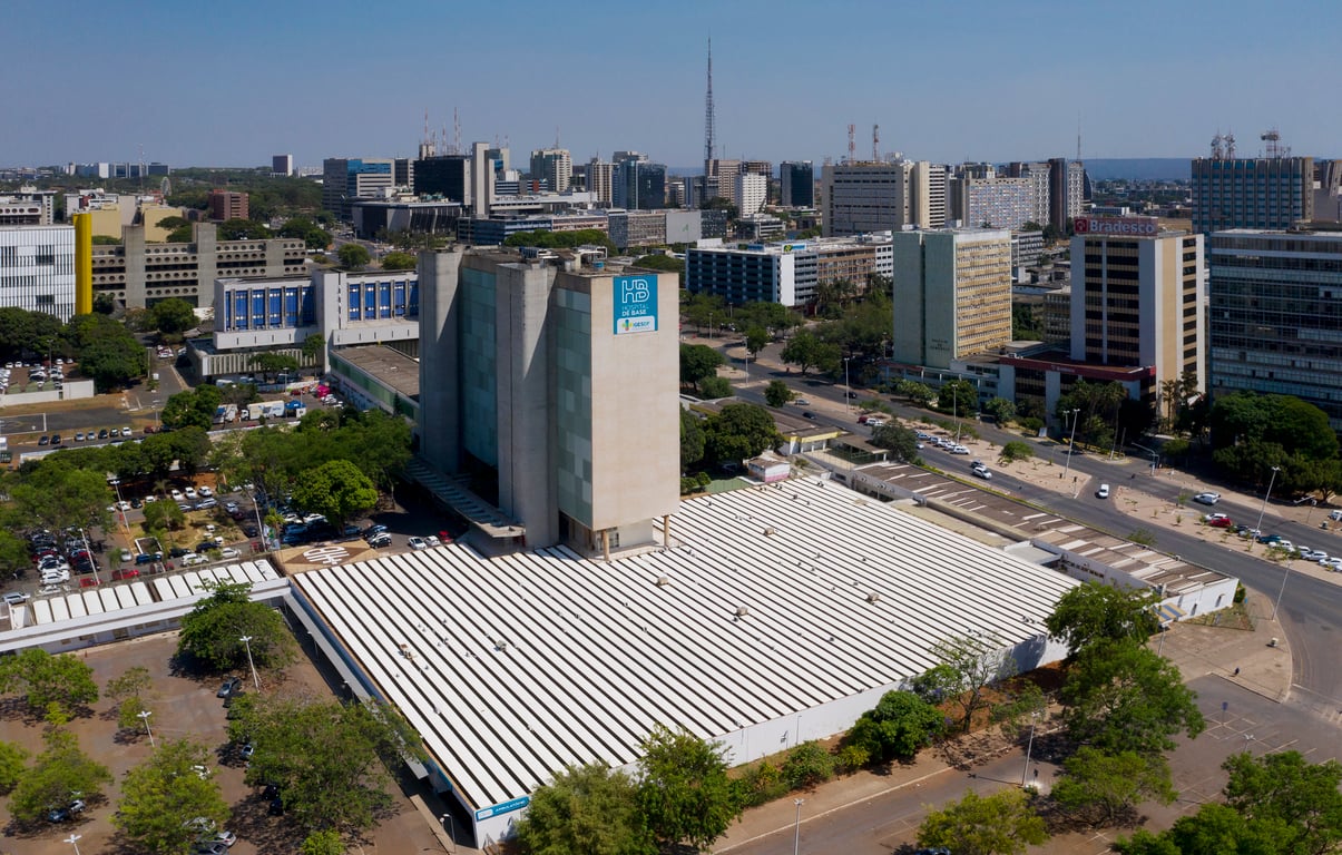 Fachada do Hospital de Base do Distrito Federal, em Brasília