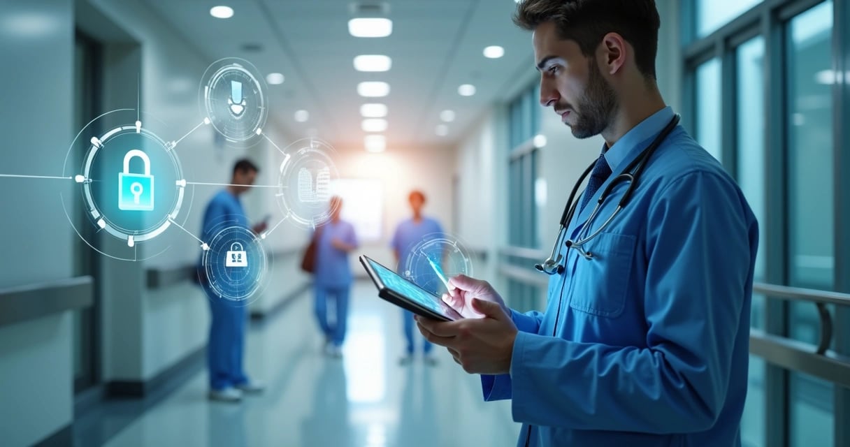 Equipe de saúde em ambiente clínico