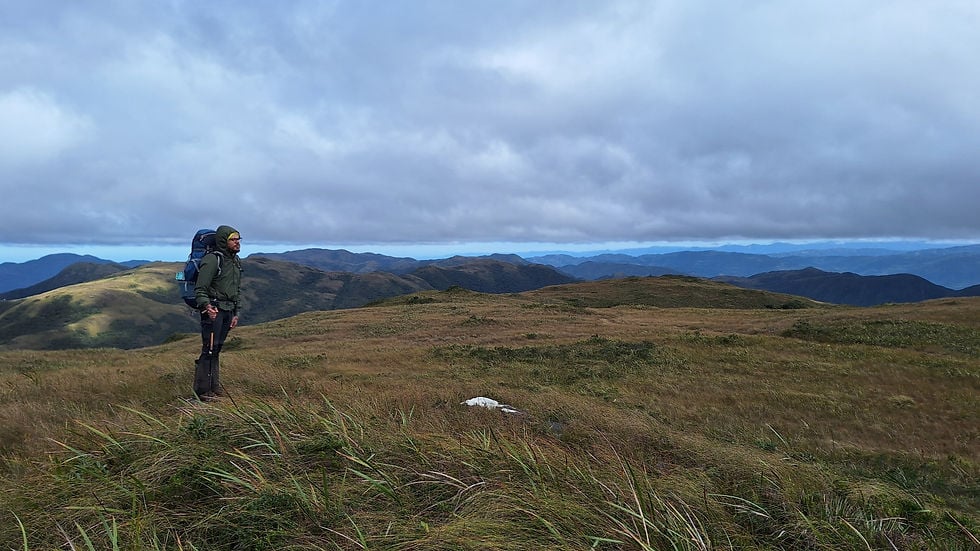 Serra do Tabuleiro em Santa Catarina, morros verdes e estrada sob céu azul