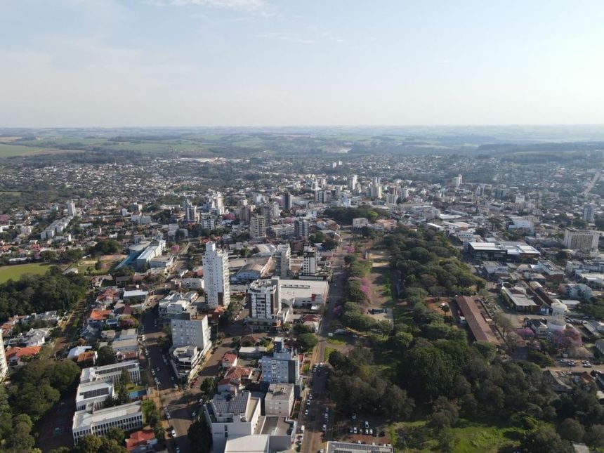 Vista aérea de Santa Rosa RS, no Noroeste gaúcho