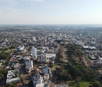 Vista aérea de Santa Rosa RS, cidade-polo do Noroeste gaúcho onde está localizado o campus do IFFar.