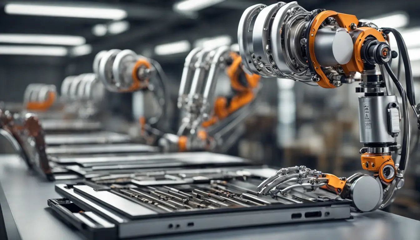 Linha de produção industrial com automação