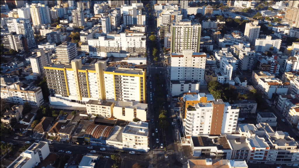 Vista urbana ilustrativa de cidade gaúcha