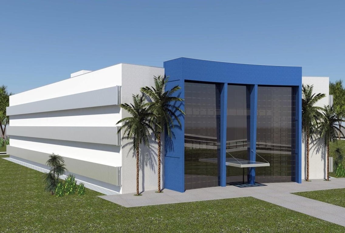 Imagem ilustrativa de campus universitário com arquitetura moderna e áreas verdes