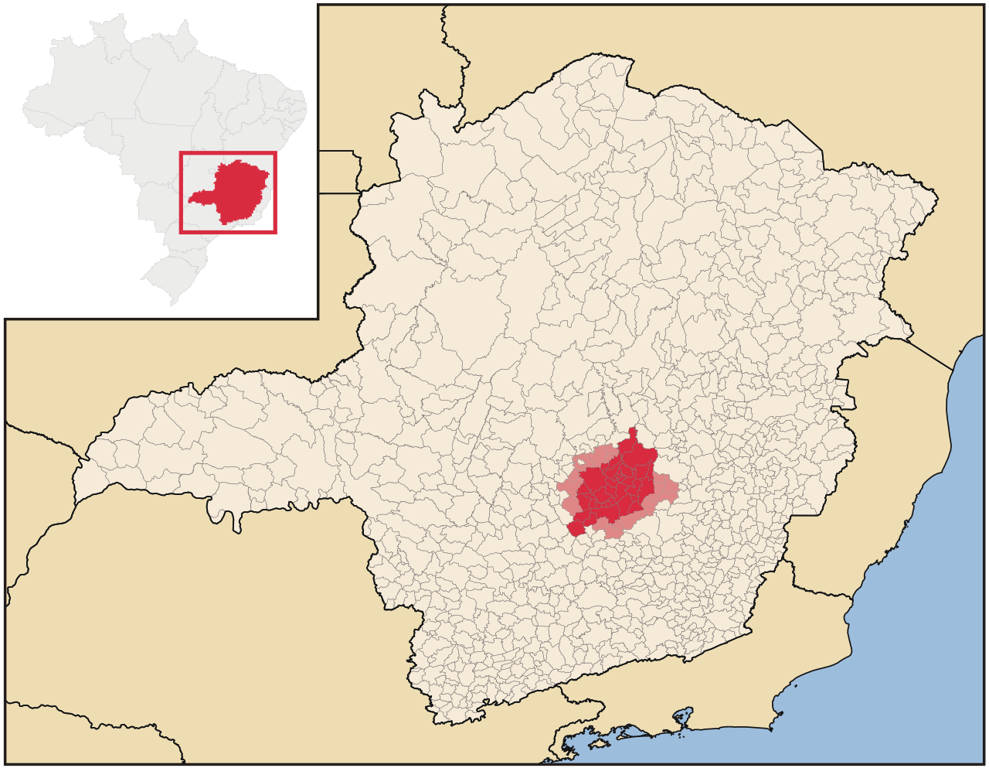 Localização de Betim MG no mapa do Brasil