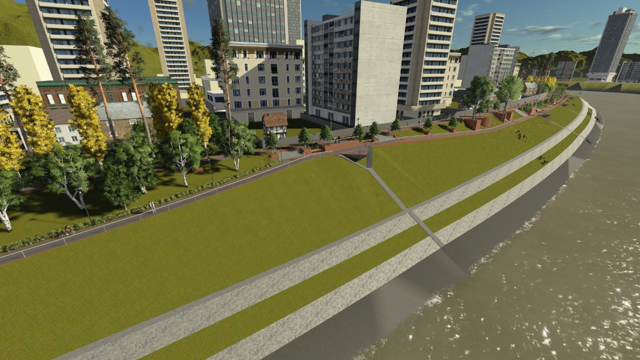 Vista urbana de Blumenau às margens do Rio Itajaí-Açu