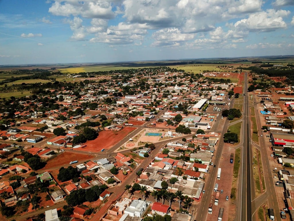 Vista aérea de Bandeirantes, no Mato Grosso do Sul: cidade a cerca de 70 km de Campo Grande
