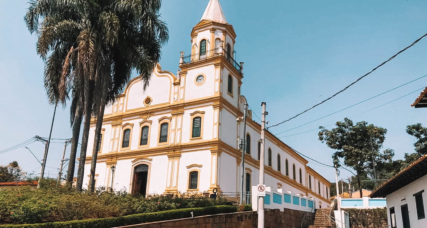 Centro histórico de Santana de Parnaíba ao pôr do sol
