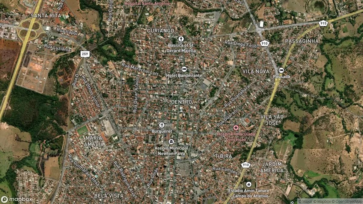 Vista aérea de Curvelo MG