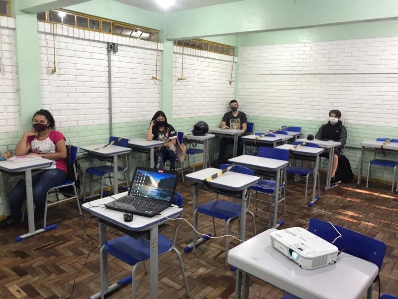 Ambiente educacional no Rio Grande do Sul, sala de aula