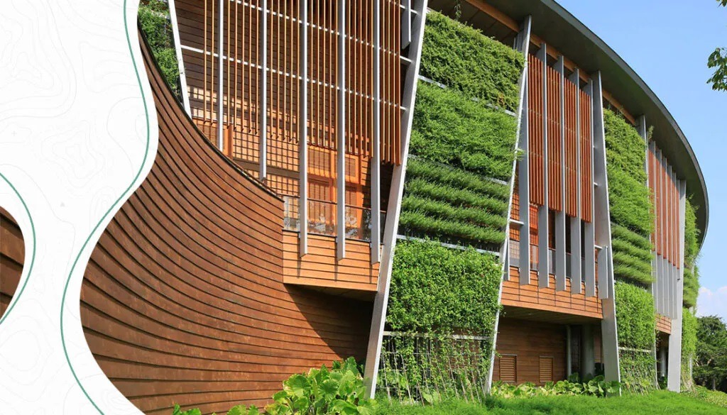 Ambiente universitário moderno com circulação de estudantes