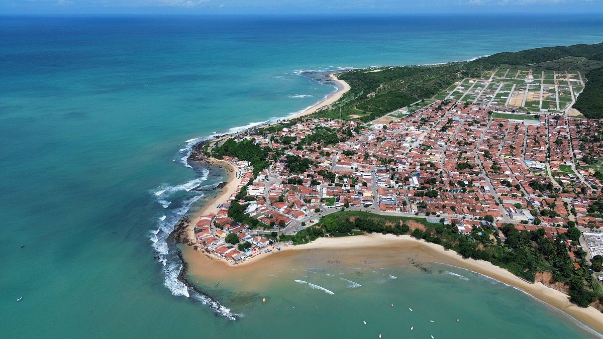 Vista aérea de Baía Formosa, no litoral do RN