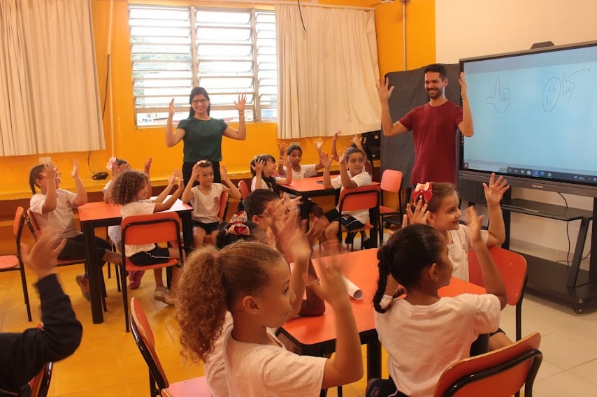 Sala de aula do ensino médio e técnico